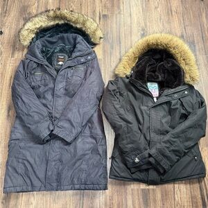 Bundle TNA Parkas and Bomber with Fur Hoods